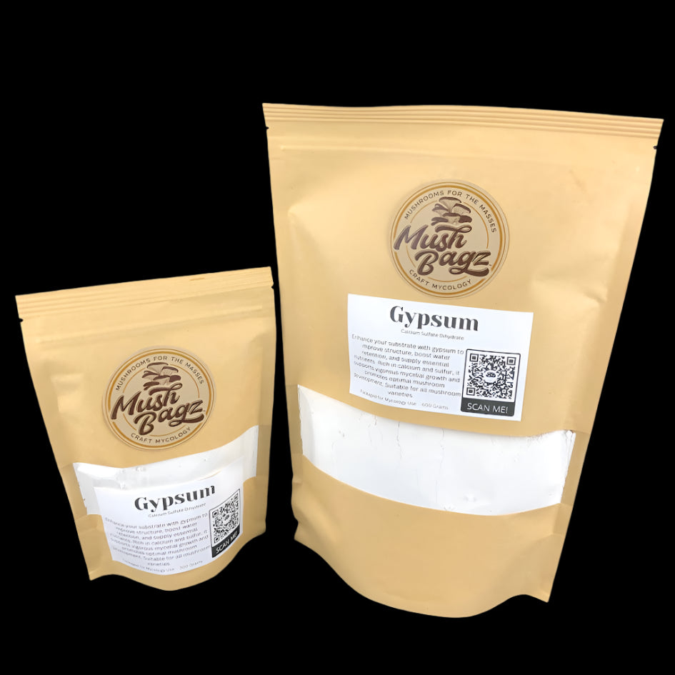 300 g and 600 g bags of powdered gypsum