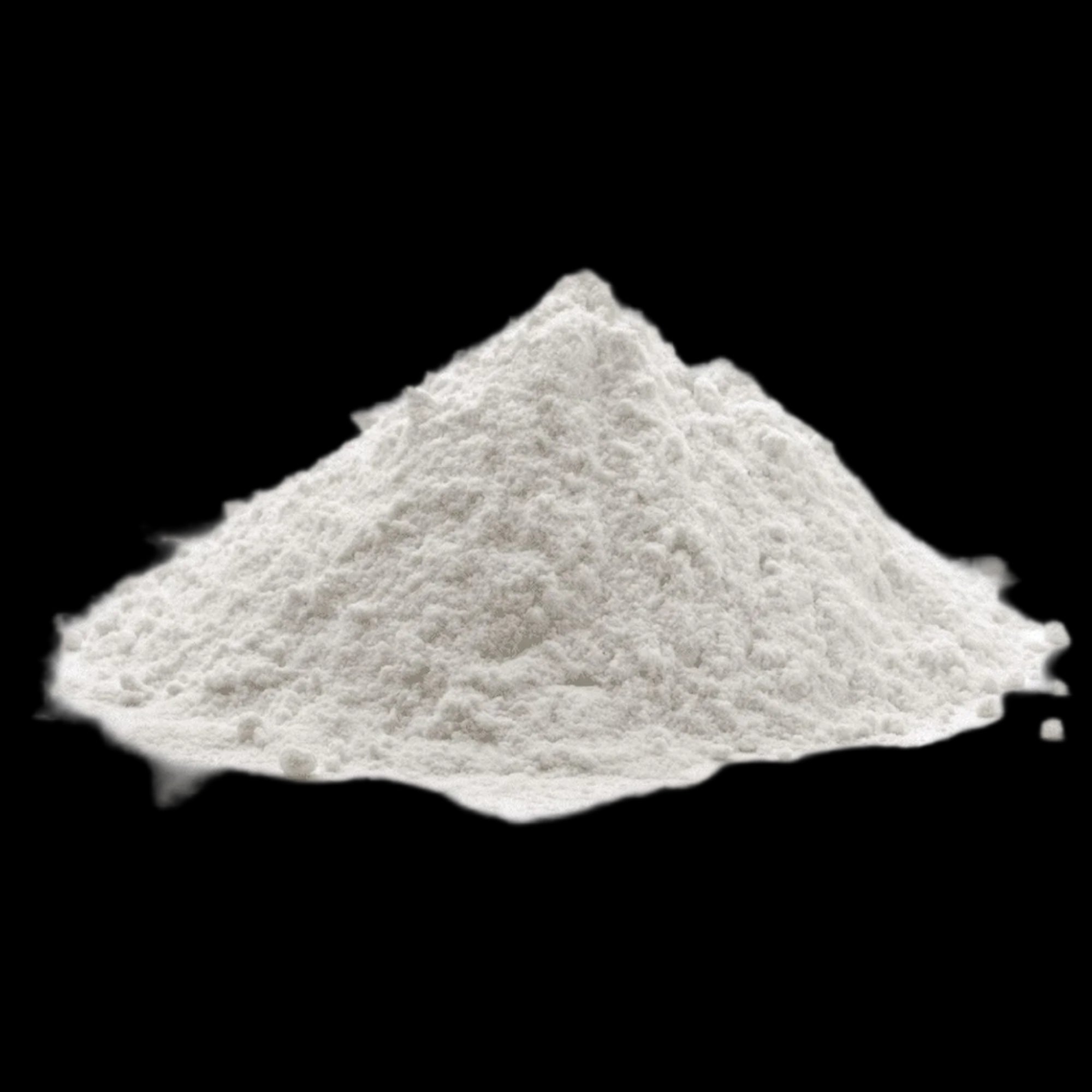 Mound of loose white powdery Gypsum